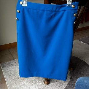 (Limited) Royal Blue Gold Button Pencil Straight Skirt size 6